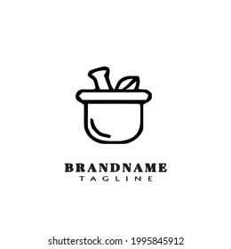 cute mortal pestle logo icon design template modern vector illustration