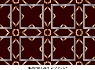 Cute mosaic. Geometric raster template. Abstract gray, orange and black seamless pattern with mesh of squares