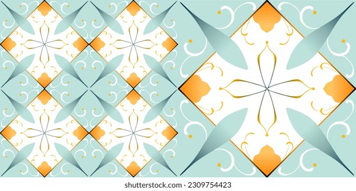 Cute Mosaikmuster-Ornament, marokkanische Vintage-Ornamente als Hintergründe, für Stoffe, Tapeten, Textilien, Websites, Innendekoration (Kissen, Handtücher, Servietten), Geschirr