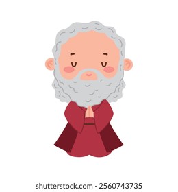 cute moses bible personnage isolated design