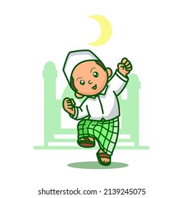 Cute moslem kid ramadan kareem