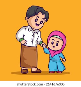 Cute moslem kid ramadan kareem