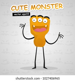 cute mosnter character use for logo or mascot