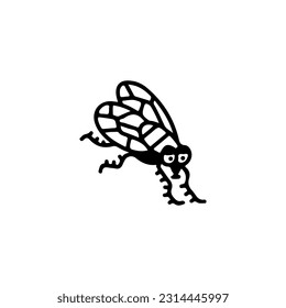 cute mosquito doodle illustration vector