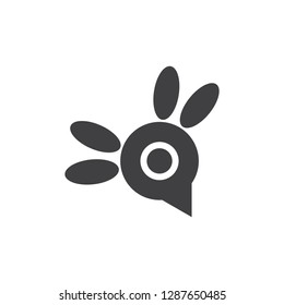 cute mosquito fly simple geometric logo 