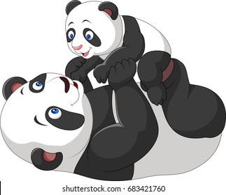 Cute Mother And Baby Panda