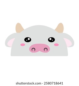 cute mother cow vector, calf vector. drawing cartoon cow face, drawing cow face easy and simple full color