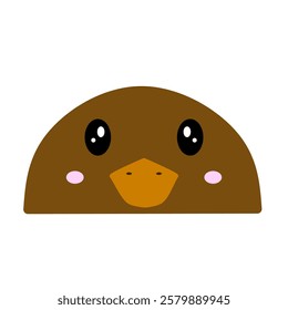 cute mother duck vector, cartoon duck face, drawing duck face easy and simple full color