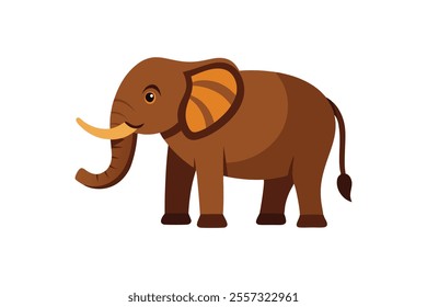 Cute mother elephant  vector art illustration