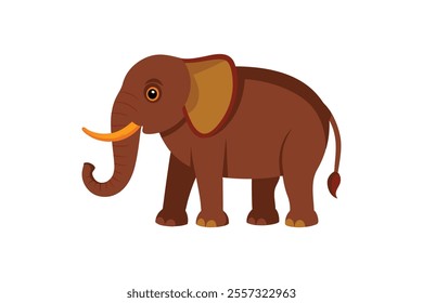 Cute mother elephant  vector art illustration