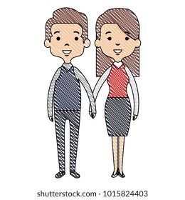cute mother and father couple characters
