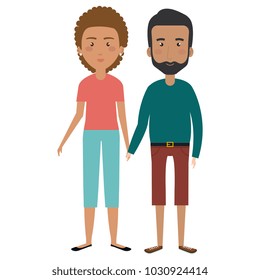 cute mother and father couple characters