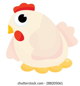 Cute mother hen vector cartoon illustration.