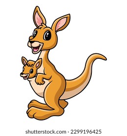 Cute Mother kangaroo with her baby