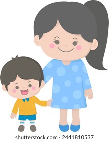 Madre e hijo lindos ilustración vectorial