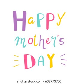 cute mother's day card with inscription happy mother's day