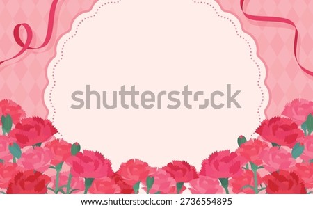 Cute Mother's Day carnation frame illustration