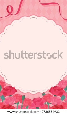 Cute Mother's Day carnation frame illustration