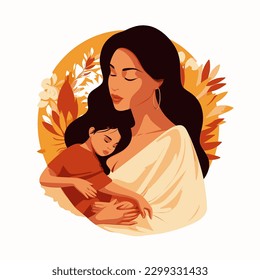 Cute mother's day - Orange background