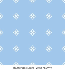 cute motif fabric pattern geometric style.pattern embroidery Ethnic oriental pattern blue background wallpaper. Abstract,vector,illustration.Texture,frame,decoration.