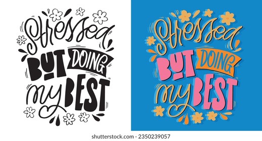 Cute motivation hand drawn doodle lettering postcard. Lettering for print, t-shirt design, tee design, mug pring, bag label