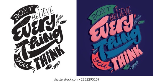 Cute motivation hand drawn doodle lettering postcard. Lettering for print, t-shirt design, tee design, mug pring, bag label