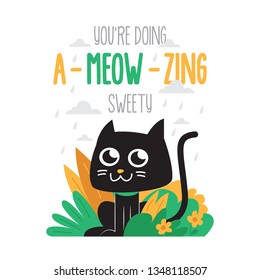 Cute motivational cat poster, suitable for artistic and aesthetic use