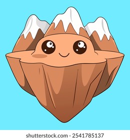 Cute Mountain Characters in Cartoon Style