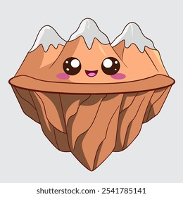 Cute Mountain Characters in Cartoon Style