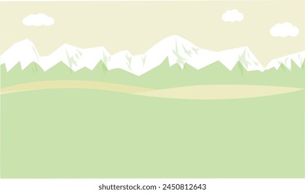 
Cute mountain range landscape illustration in pastel colors