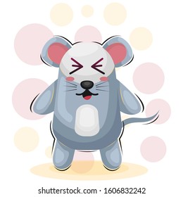 CUTE MOUSE ANIMAL CARTOON DESIGN VECTOR
