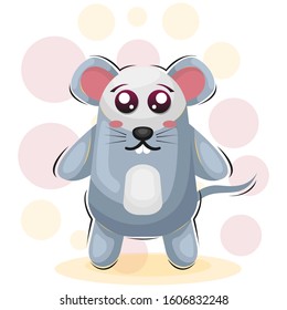 CUTE MOUSE ANIMAL CARTOON DESIGN VECTOR