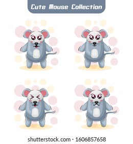 CUTE MOUSE ANIMAL CARTOON DESIGN VECTOR
