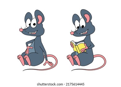 cute mouse animal cartoon graphic