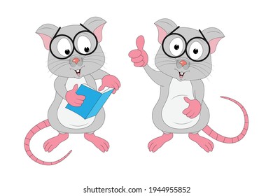 dibujos animados de animales de ratón lindos, ilustración vectorial simple