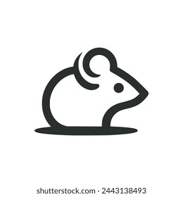 cute mouse animal logo vector illustration template design