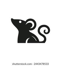 cute mouse animal logo vector illustration template design