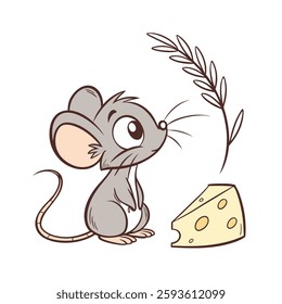 Cute Mouse Animal smiling isolated on white background