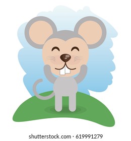 cute mouse animal winking