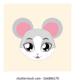 Cute mouse avatar with flat colors