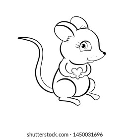 Cute mouse, awesome outline rat. High quality vector design.