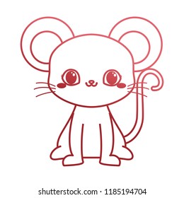cute mouse baby sitting cartoon