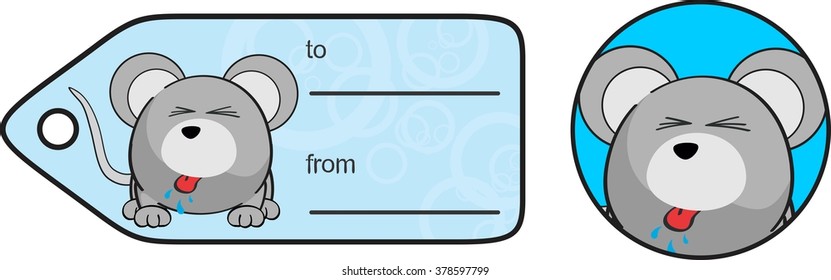 cute mouse ball expression cartoon giftcard in vector format very easy to edit