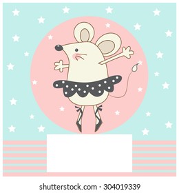 Cute mouse ballerina characters