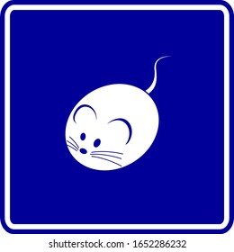signo vectorial azul del ratón lindo