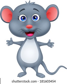 Cartoon Mouse Waving Hand Stock Illustration 495573520