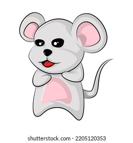 cute mouse cartoon character. animal vector design suitable with sticker, t-shirt, etc.