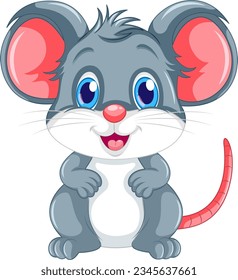 Cute mouse cartoon character illustration