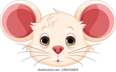 Ilustración aislada de la cabeza de la caricatura del ratón