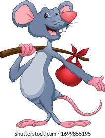 cute mouse cartoon on a white background